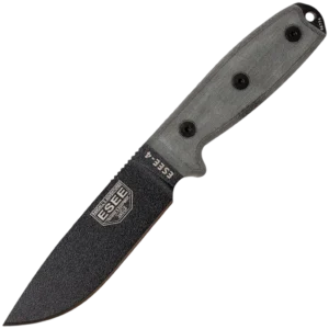 ESEE-4P-MB-B, Plain Edge (Black) w/Molle Back