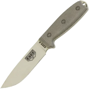 ESEE-4P-MB-DT, Plain Edge (Desert Tan) w/Molle Back