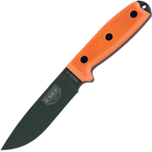 ESEE-4P-MB-OD, Plain Edge (Orange) w/Molle Back