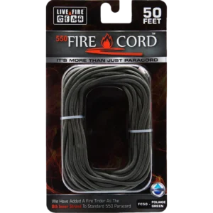 Live Fire Gear 550 FireCord Foliage Green 50 Feet