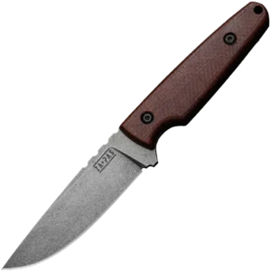 ZA-PAS Handie, Stonewash Blade & Brown Micarta Handle