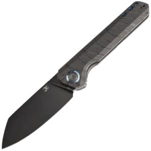 Kansept Bulldozer Tiger Stripe Flamed Titanium Handle (3.56" CPM-20CV Blade)