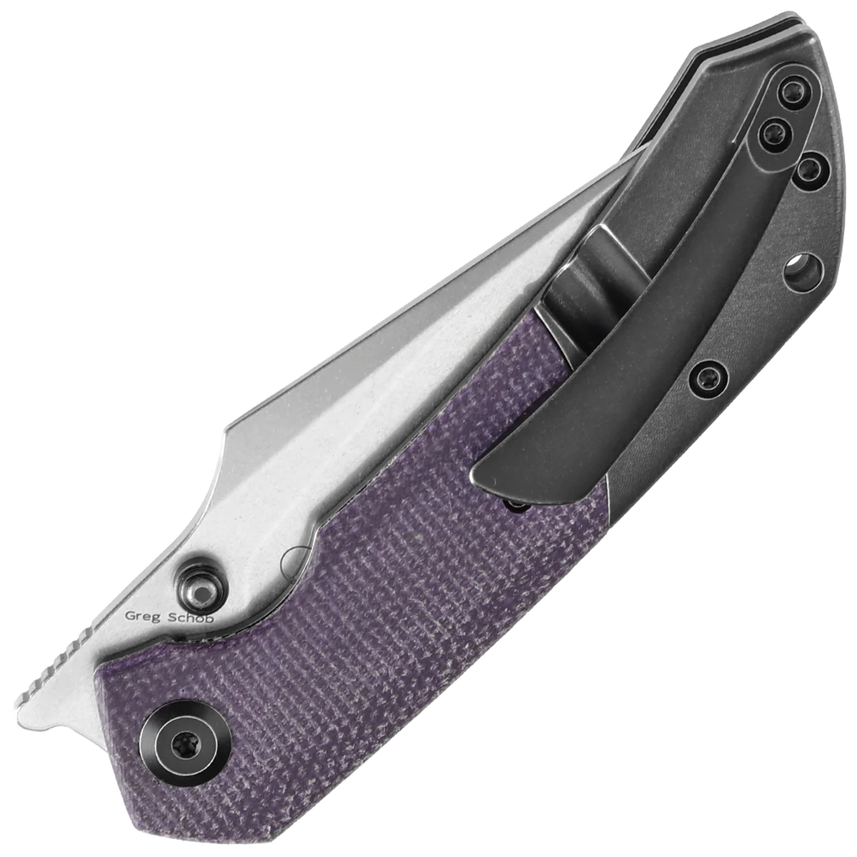 Kansept Fenrir - Blackwash Titanium & Purple Micarta - Image 2