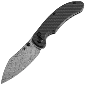 Kansept Nesstreet Button Lock - Damascus/Carbon Fiber