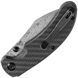 Alternative view of Kansept Nesstreet Button Lock - Damascus/Carbon Fiber