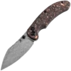Kansept Nesstreet Button Lock - Damascus/Copper Carbon Fiber