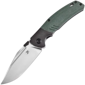 Kansept Hinterland - Blackwash Titanium/Green Micarta Handle