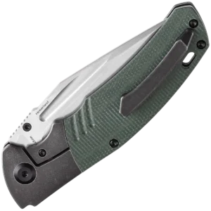 Alternative view of Kansept Hinterland - Blackwash Titanium/Green Micarta Handle