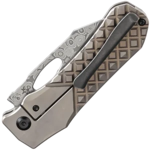 Alternative view of Kansept Loki - Damascus/Bronze Anodized Titanium Handle