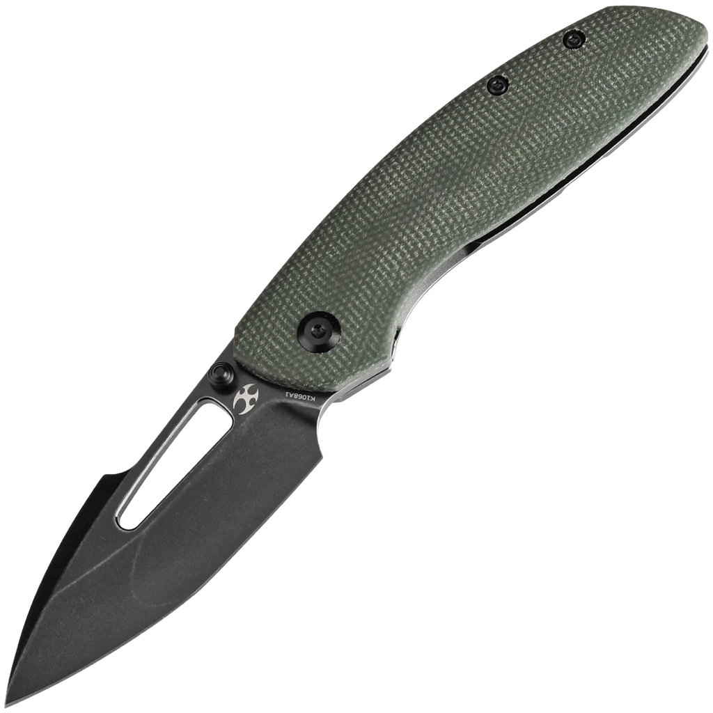 Kansept Link - Green Micarta & Blackwash Titanium Handle