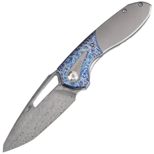 Kansept Thoth - Damascus/Lightning Strike Titanium Inlay