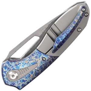 Alternative view of Kansept Thoth - Damascus/Lightning Strike Titanium Inlay