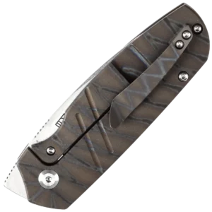 Alternative view of Kansept Turaco - Tiger Stripe Flamed Titanium Handle