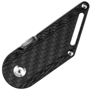 Alternative view of Kansept Dash Folding Kiridashi Knife Damascus Twill Carbon Fiber