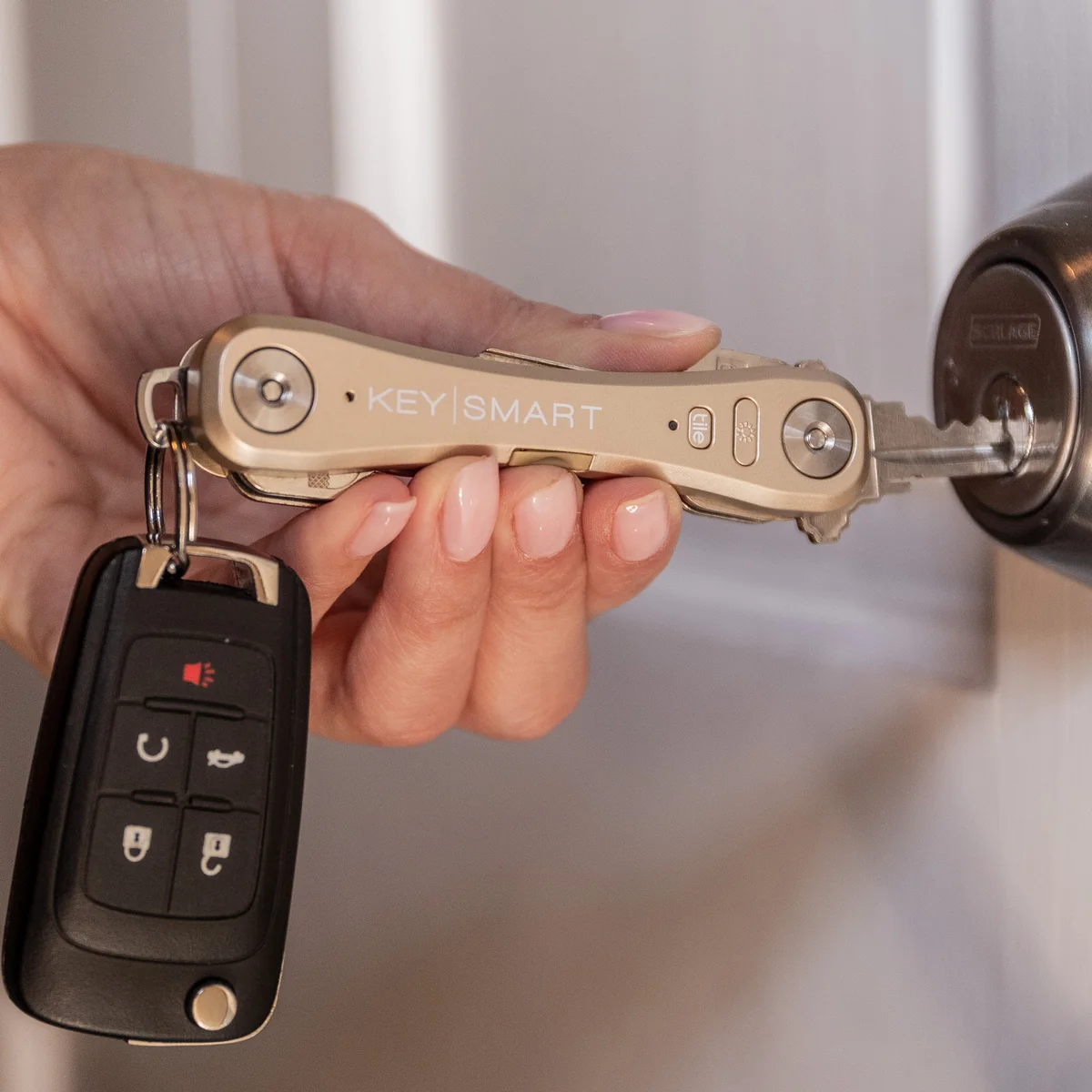 KeySmart Pro | Compact Key Holder with Tile Smart Location (Up to 10 Keys, Gold) - Image 4