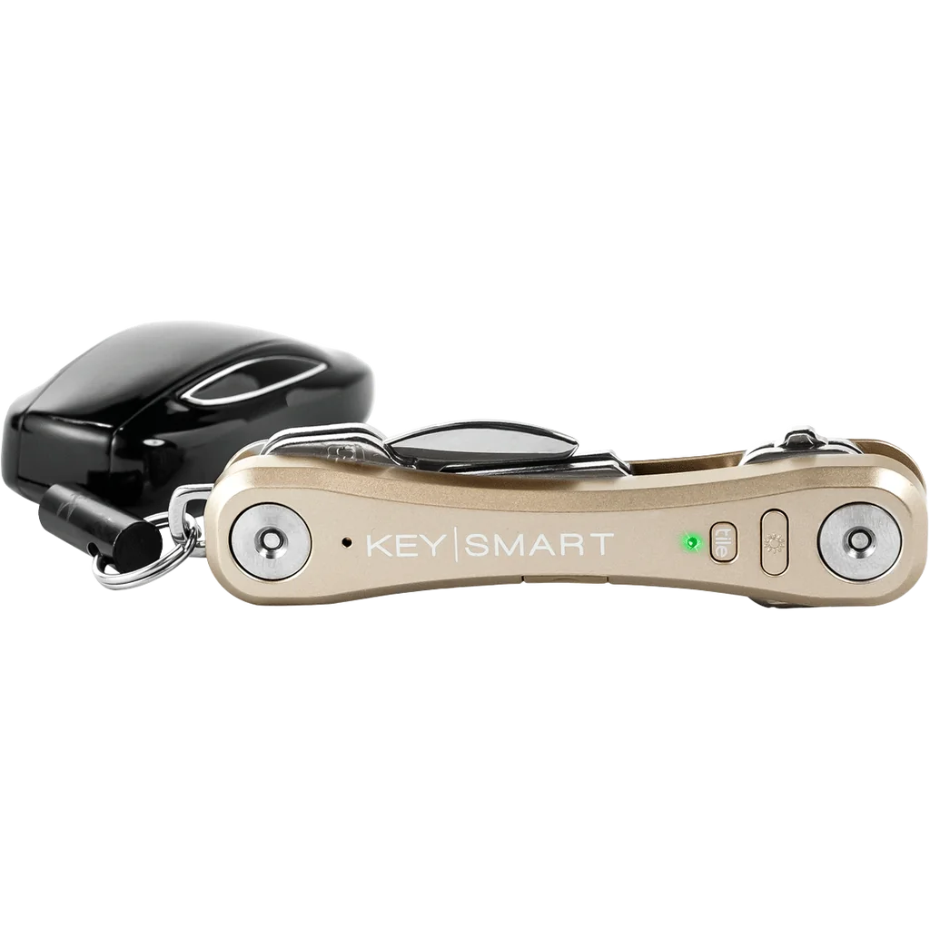 KeySmart Pro | Compact Key Holder with Tile Smart Location (Up to 10 Keys, Gold)
