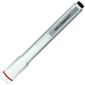 KeySmart Nano Torch XL | Compact Flashlight, Silver Aluminum