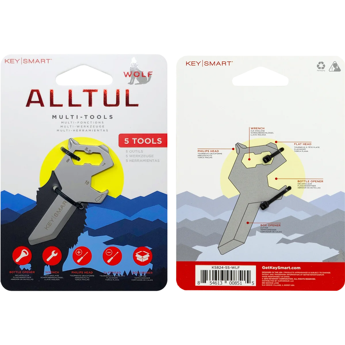 KeySmart Alltul Multitool Animal Series | Stainless Steel | Wolf - Image 6