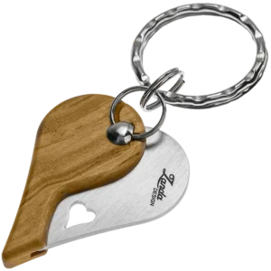 Alternative view of lionSTEEL LionBeat Heart Pendant Blade - Olive Wood