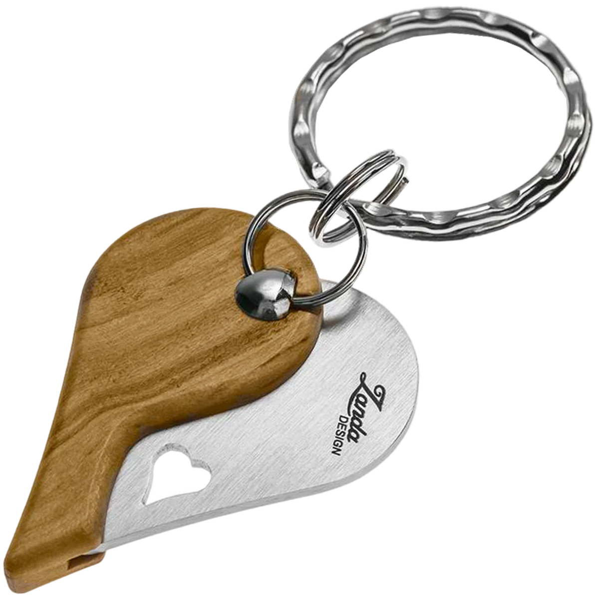 lionSTEEL LionBeat Heart Pendant Blade - Olive Wood - Image 2