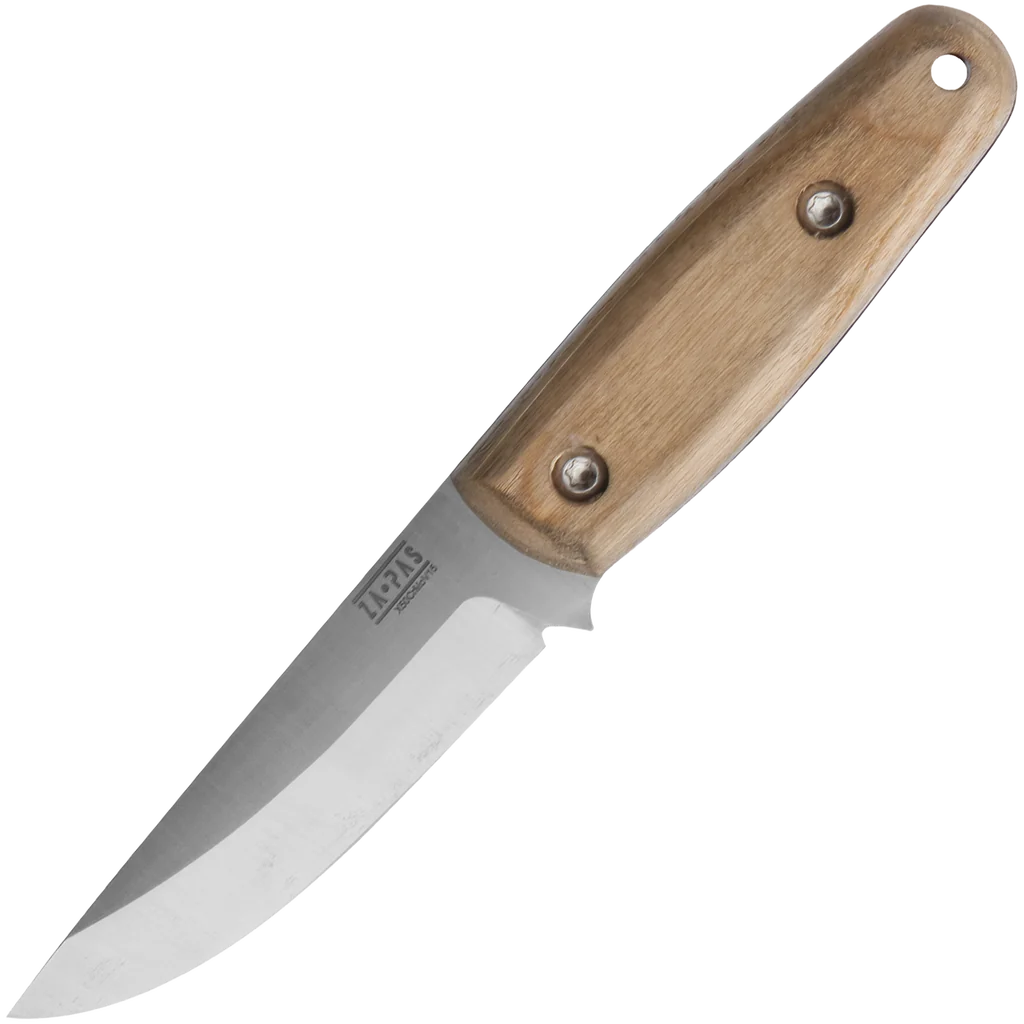 ZA-PAS Modern Pukko XS, X50CrMoV15, Ash Wood Handle & Black Leather Sheath