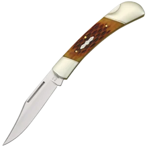 Rough Ryder Folding Hunter Amber Bone
