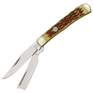 Rough Ryder Razor Trapper Amber Bone