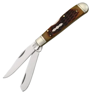 Rough Ryder Lockback Trapper Amber Bone