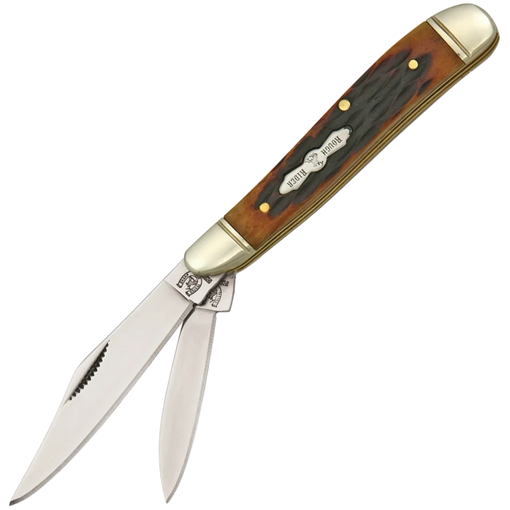 Rough Ryder Peanut Amber Bone Folding Knife