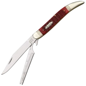 Rough Ryder Red Jigged Bone Folding Fish Knife