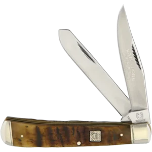 Rough Ryder Trapper Rams Horn Jigged Bone