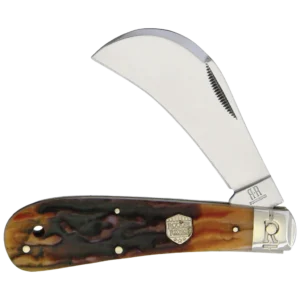 Rough Ryder Hawkbill Brown Stag Bone Folding Knife