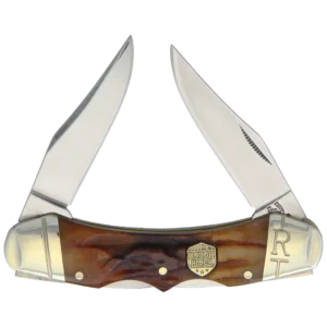 Rough Ryder Double Lockback Brown Stag Bone