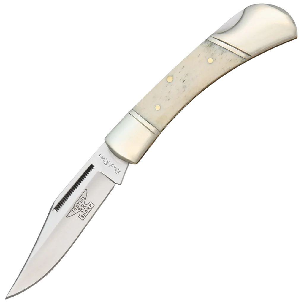 Rough Ryder White Smooth Bone Lockback