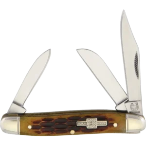 Rough Ryder Brown Jigged Bone Mini Stockman