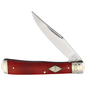 Rough Ryder Red Sawcut Bone Bolster Lock Trapper