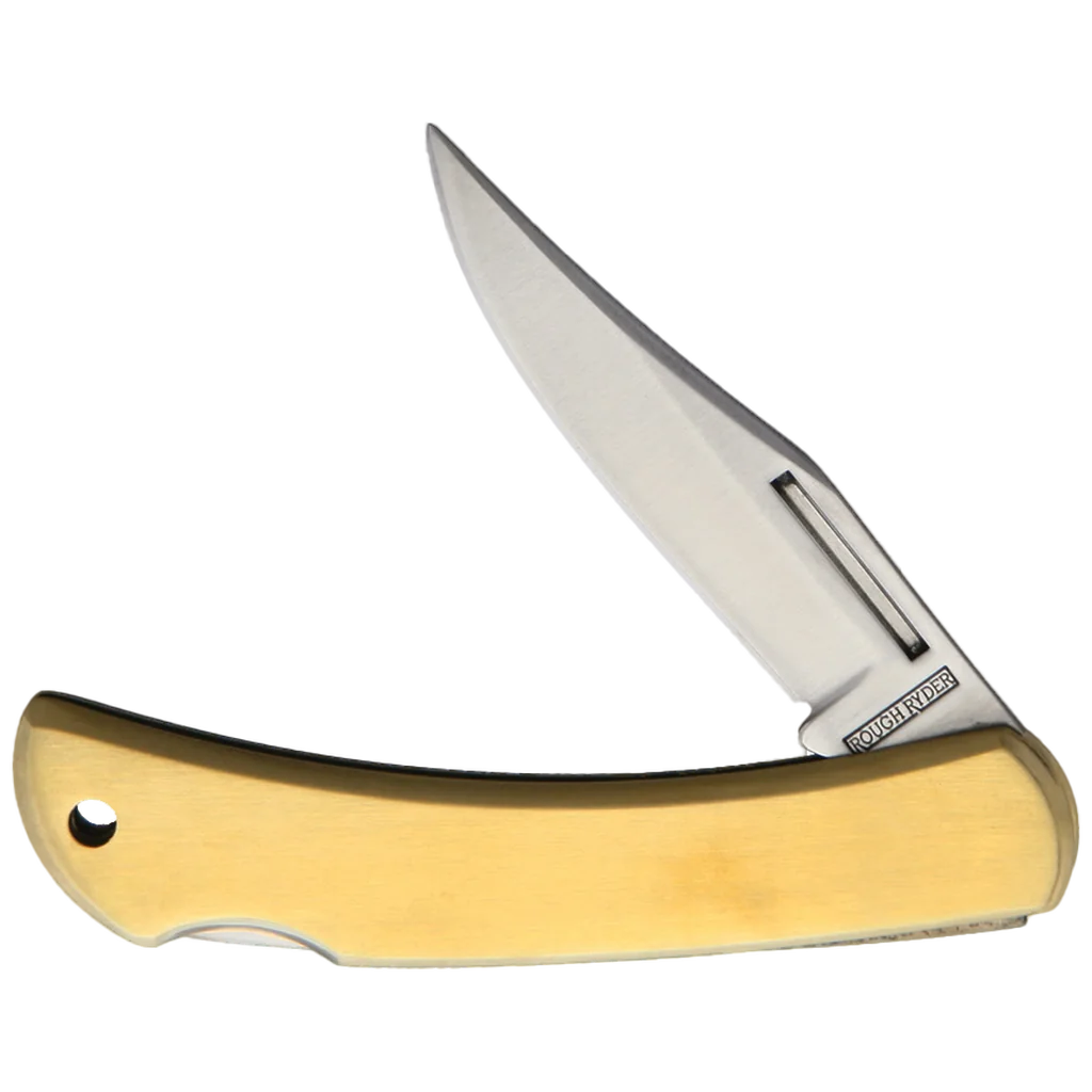 Rough Ryder Small Lockback Folding Knife Brass