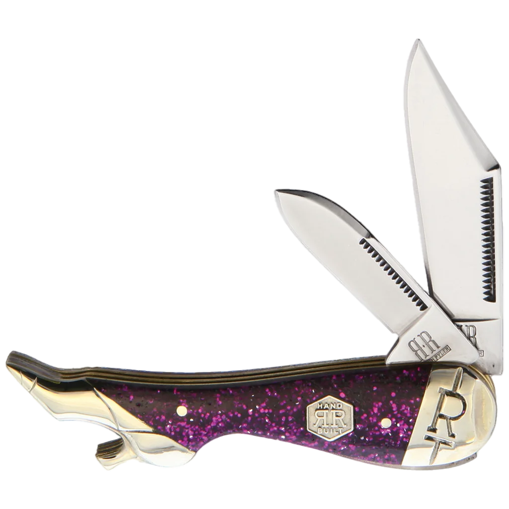 Rough Ryder Lady Leg Knife Purple Sparkle