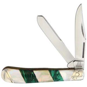 Rough Ryder Stoneworx Malachite and Pearl Trapper