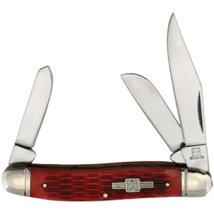 Rough Ryder Stockman - Red Jigged Bone