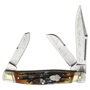 Rough Ryder Cinnamon Bone Stag Stockman Folding Knife