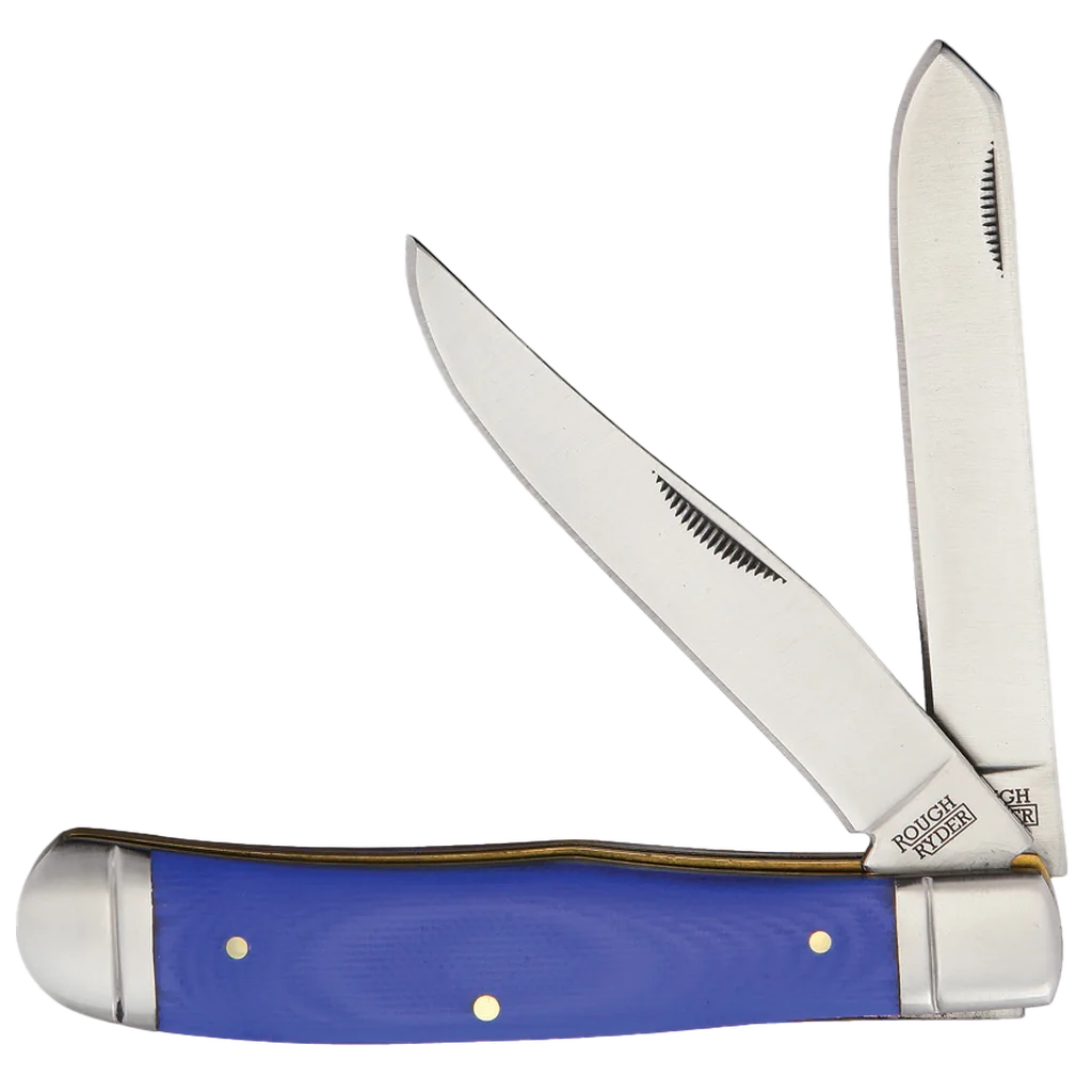 Rough Ryder Blue Mule Trapper Folding Knife