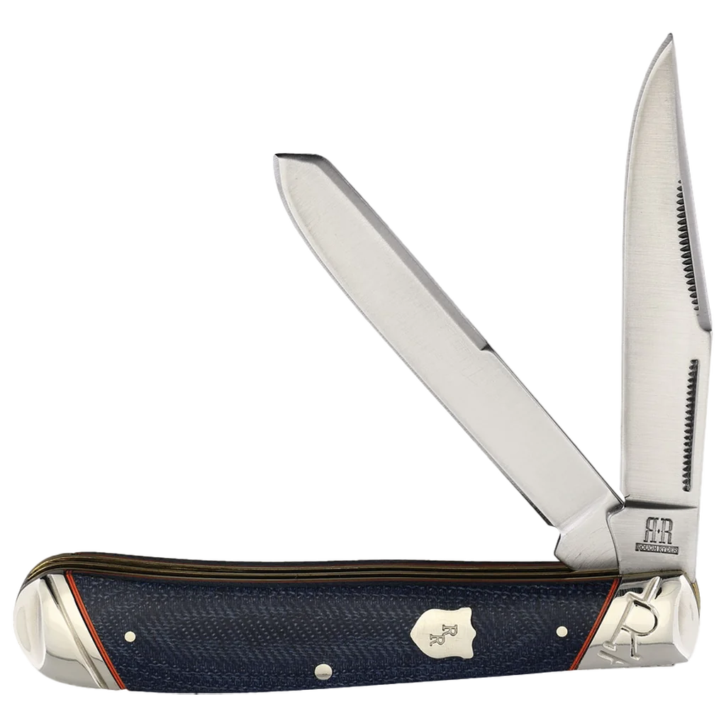 Rough Ryder Faded Blue Jeans Trapper Folding Knife