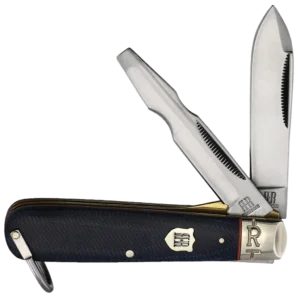 Rough Ryder Faded Blue Jeans Folding Electrician's Knife