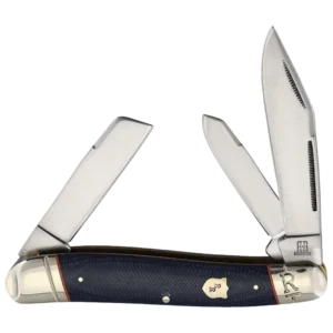 Rough Ryder Faded Blue Jeans Texas Stockman Folding Knife