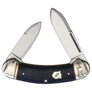 Rough Ryder Faded Blue Jeans Bow Canoe Folding Knife