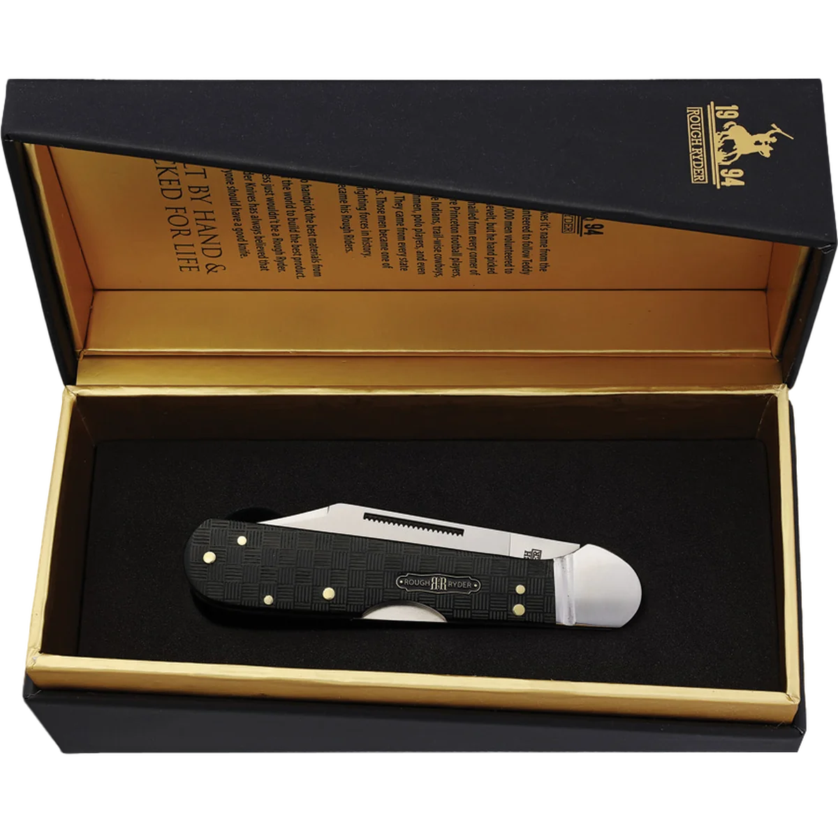 Rough Ryder Black Reserve Pakkawood Copperhead Folding Knife - Image 2