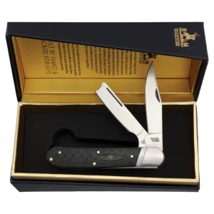 Alternative view of Rough Ryder Black Reserve One-Arm Razor Folding Knife - Pakkawood