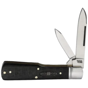 Rough Ryder Black Reserve Gunstock Folding Knife - Pakkawood