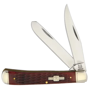 Rough Ryder Red Jigged Bone Trapper Folding Knife